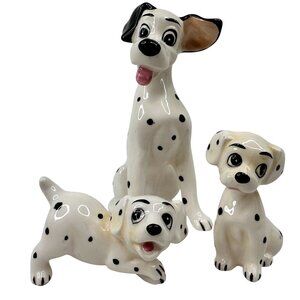 VTG Disney 101 Dalmatians 1960's‎ Japan Ceramic Figurines Set Of 3 Hand-Painted